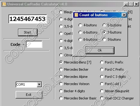 Ford V Series Radio Code Calculator